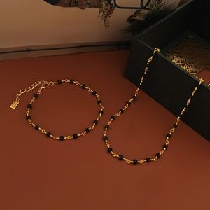 New 2pcs/set 18k gold plated elegant dainty jewelry set/ bracelet  and n…